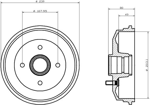 HELLA PAGID Тормозной барабан 8DT 355 300-171